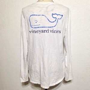 Vineyard Vines Whale Print Long Sleeve Burnout Tee